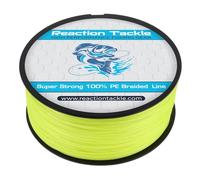 Reaction Tackle Braided Fishing Line Hi Vis Yellow 10LB 150yd