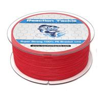 Reaction Tackle Braided Fishing Line NO FADE Red 15LB 500yd