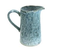 Reactive Blue Glaze Jug | Ceramic Flower Vase | Decorative Stoneware Pitcher - 17cm