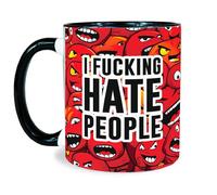 Reactive Brands MUGEMS I Fucking Hate People Mug - Funny Rude Gift, Dishwasher Safe Premium Mugs Novelty Cup, Secret Santa, Christmas Fathers Day Boyfriend Wife Work Gift Idea