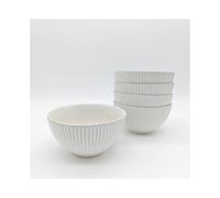 Reactive Cream Glaze Dinnerware Cereal Bowl 4pc Set 15cm
