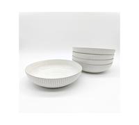 Reactive Cream Glaze Dinnerware Pasta Bowl 4pc Set 21.5cm