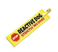 Reactive Dog - Strictly No Dogs Lead Sleeve - High Visibility Warning Wrap for Reactive Nervous Dogs - Secure Snap Attachment - Waterproof Durable Double Sided Design