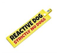 Reactive Dog - Strictly No Dogs Lead Sleeve - High Visibility Warning Wrap for Reactive Nervous Dogs - Secure Snap Attachment - Waterproof Durable Double Sided Design