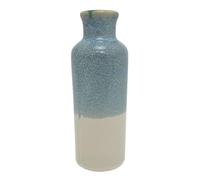 Reactive Glaze Ceramic Faux Flower Vase, Ombre Blue Decorative Vase - 19cm | Reactive glaze ceramic, Ombre blue finish, Bottle shape design, Not watertight for artificial flowers