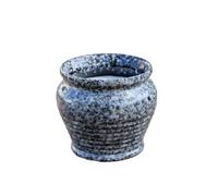 Reactive Glaze Citronella Candle Jar 2 Wick Ceramic Outdoor Pest Repellent Pot (Black)