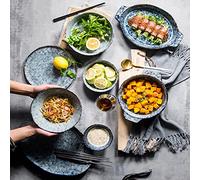 Reactive Glaze Dinnerware Sets, 16 Piece Porcelain Dishware Set, Round Plates and Bowls Sets, Kitchen Dinner Set, Dishes Set