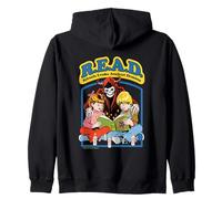 READ Ancient Demon Sarcastic Retro Vintage Funny Adult Humor Zip Hoodie