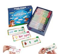 Read and Rhyme Book - 30-Piece Educational Reusable Interactive - Kindergarten Alphabet Flash Cards,for Teaching Reading Education Boys Girls Home School Travel