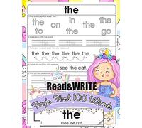Read and Write Fry's First 100 Words: With 100 Sight Word Mini Books Write and Learn High Frequency Word Practice Pages That are Key to Reading Success Unicorn Style