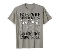 Read Banned Book Lover Skeleton Reading Librarian Halloween T-Shirt