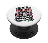 Read Banned Books Gain Forbidden Knowledge Book Enthusiasts PopSockets Adhesive PopGrip