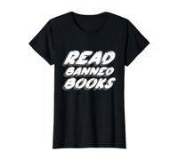 Read Banned Books | Reading Reader Readers Value Graphic T-Shirt, Women, Black, S
