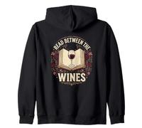 Read Between The Wines Book Club Wine Lover Boho reader Zip Hoodie