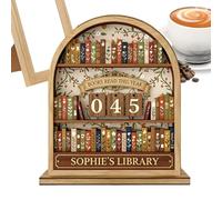 Read Book Counter - Reading Purpose Display Library Decoration - Wooden Sign To Track Reading - For Teachers Librarians Readers Women Children Bookmoles And