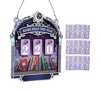 Read Book Counter | Wooden Library Decoration for Table | Reading Book Counter Poster with 30 Number - For Living Room Bedroom Study Office Library Shelf Corner