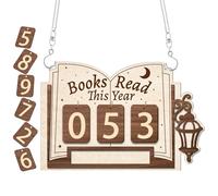 Read Book Counter, Wooden Library Decoration - Hanging Library Decoration | For Readers Teachers Librarians Writers Authors Home Office Birthday