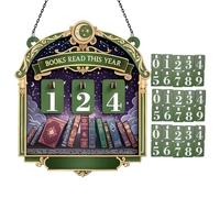 Read Book Counter - Wooden Library Table - Poster of Books Read This Year With Number Plate 30 | For Living Room Bedroom Study Office Library Shelf Corner