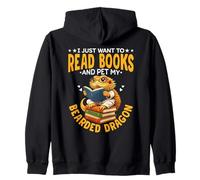 Read Books And Pet My Bearded Dragon Reptile Lizard Owner Zip Hoodie