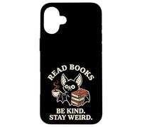 Read Books Be Kind Stay Weird Cute Bat Goth Vampire Coffee Case for iPhone 16 Plus