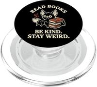 Read Books Be Kind Stay Weird Cute Bat Goth Vampire Coffee PopSockets PopGrip for MagSafe