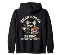 Read Books Be Kind Stay Weird Cute Bat Goth Vampire Coffee Zip Hoodie