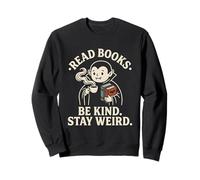 Read Books Be Kind Stay Weird Cute Vampire Coffee Reading Sweatshirt