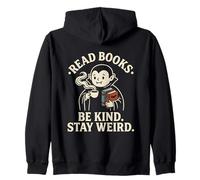 Read Books Be Kind Stay Weird Cute Vampire Coffee Reading Zip Hoodie
