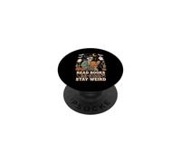 Read Books Be Kind Stay Weird Funny Skeleton Librarian PopSockets Adhesive PopGrip