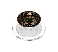 Read Books Be Kind Stay Weird Skeleton Reading Book Bookish PopSockets PopGrip for MagSafe