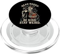 Read Books Be Kind Stay Weird Skeleton Witch Coffee Reading PopSockets PopGrip for MagSafe