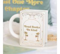 Read Books Be Kind White Book Shaped Mug