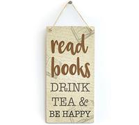 Read Books Drink Tea Be Happy Sign, Book Lover Decor