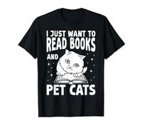 Read Books Pet Cats Lover Librarian Bookworm Bibliophile T-Shirt
