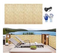 Read Fencing Rolls, Decorative Bamboo Fencing 40cm 50cm 60cm 80cm 90cm 100m 120cm 150cm 160cm 180cm High Bamboo Privacy Screen, for Balcony Patio Garden Backyard Outdoor(White Wire)