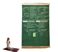 Read in English and Say It in Arabic Guided Prayer Mat, Prayer Mat with Instructions, Non-Slip Educational for New Muslims, for New Muslims, Reverts & People Learning Islamic Prayer (Green)