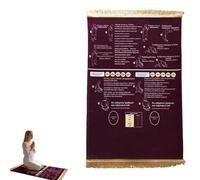 Read in English and Say It in Arabic Guided Prayer Mat, Prayer Mat with Instructions, Non-Slip Educational for New Muslims, for New Muslims, Reverts & People Learning Islamic Prayer (Red)