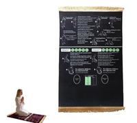 Read in English and Say It in Arabic Guided Prayer Mat, Prayer Mat with Instructions, Non-Slip Educational for New Muslims, for New Muslims, Reverts & People Learning Islamic Prayer (Black)