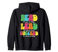 Read Lead Succeed Motivational Teacher Zip Hoodie