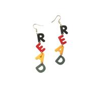 READ Letter Earrings for Women Alphabet Drop Dangle Earrings with Gradient Pink Orange Acrylic Charms Statement Gold Hoop Earrings for Book Lovers, One Size, Acrylic, No Gemstone