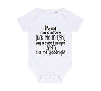 Read me a Story and Tuck me in Tight Baby Grow Vest, 0-3 Months, White