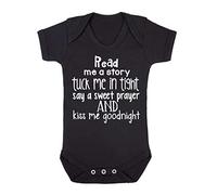 Read me a Story and Tuck me in Tight Baby Grow Vest, 6-12 Months, Black