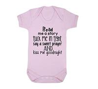 Read me a Story and Tuck me in Tight Baby Grow Vest, 6-12 Months, Pastel Pink