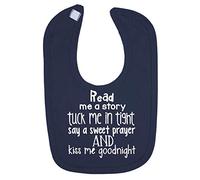 Read me a Story and Tuck me in Tight Cotton Baby bib - Navy