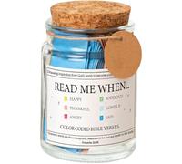 Read Me When Quran Verse Jar, 90 Inspiring Verses, Christian Gifts for Women, Inspirational Scripture Cards, Encouragement, Daily Prayer, Thick Glass with Cork Lid, 2.6 x 3.5 in