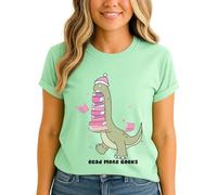 Read More Books Dinosaur Reading Hobbies Womens Graphic T-Shirt Book Lover Tee 3XL (26-28)