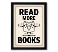 Read More Books Retro Framed Wall Art Print A1 (84.1×59.4cm) Black, Wall Decor for Living Room, Bedroom, Office & Home, Ready to Hang, Art Gift