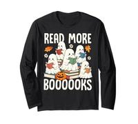 Read More Booooks Cute Ghost Reading Halloween Long Sleeve T-Shirt
