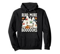Read More Booooks Cute Ghost Reading Halloween Pullover Hoodie
