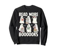 Read More Booooks Cute Ghost Reading Halloween Sweatshirt